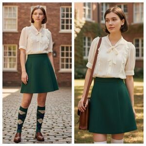 NEW Vintage 90s Y2K City Bird Ruffled Sheer Chiffon Top in Ivory Size Small